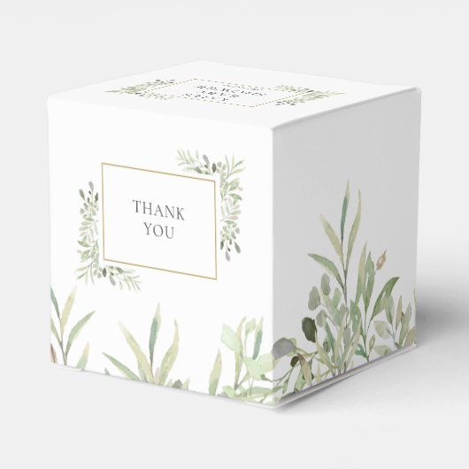 Elegant Baby Shower Greenery Botanical Gevor Box Geschenkschachtel (Rückseite)