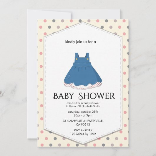 Elegant Baby Shower Invitation Einladung (Vorderseite)