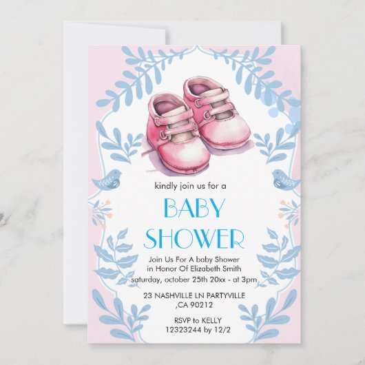 Elegant Baby Shower Invitation Einladung (Vorderseite)