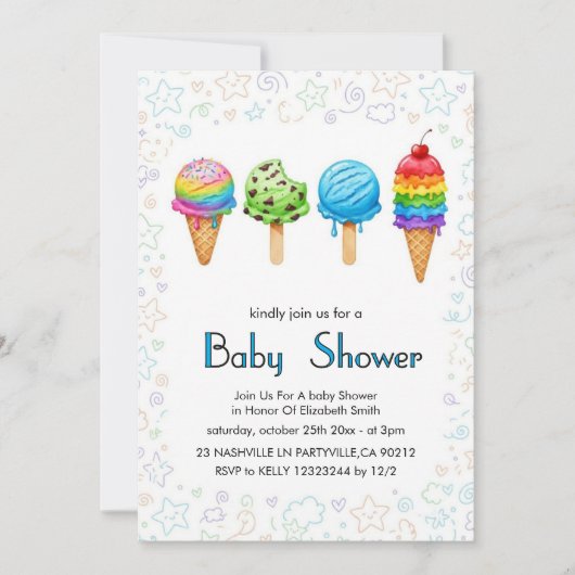 Elegant Baby Shower Invitation Einladung (Vorderseite)