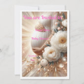 Elegant Baby Shower Invitation Floral Design Einladung (Vorderseite)