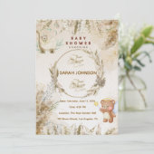 Elegant Baby Shower Invitation | Pink Floral Einladung (Stehend Vorderseite)