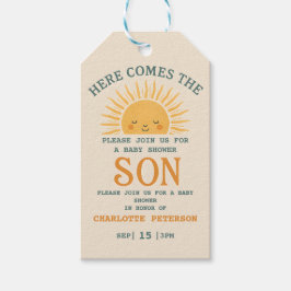 Elegant Baby Shower Invitation with Family Name  Geschenkanhänger