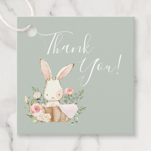 Elegant Baby Shower Vielen Dank Geschenkanhänger (Vorderseite)