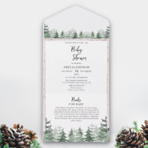 Elegant Baby Shower Watercolor Pine tree