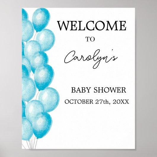 Elegant Baby Shower Welcome Poster (Vorne)
