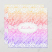 ELEGANT BABY SHOWING INVITATION Regenbogen MERMAID Einladung (Vorne/Hinten)