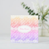 ELEGANT BABY SHOWING INVITATION Regenbogen MERMAID Einladung (Stehend Vorderseite)