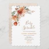 Elegant Baby Sprinkle Terracota Floral Baby Shower Einladung (Vorne/Hinten)