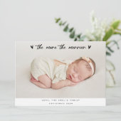 Elegant Baby's First Christmas Birth Ankündigung (Stehend Vorderseite)