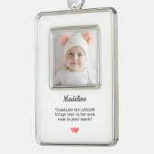 Elegant Baby's First Christmas Foto Rahmen-Ornament Silber (Links)