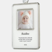 Elegant Baby's First Christmas Foto Rahmen-Ornament Silber (Links)
