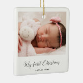 Elegant Baby's My First Christmas Foto Keramikornament (Rechts)