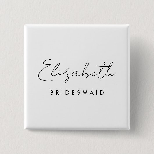 Elegant Bachelore Bridesmaid Womens Square Button (Vorderseite)