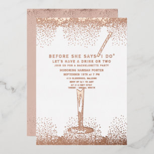 Elegant Bachelorette Einladung Rotgold