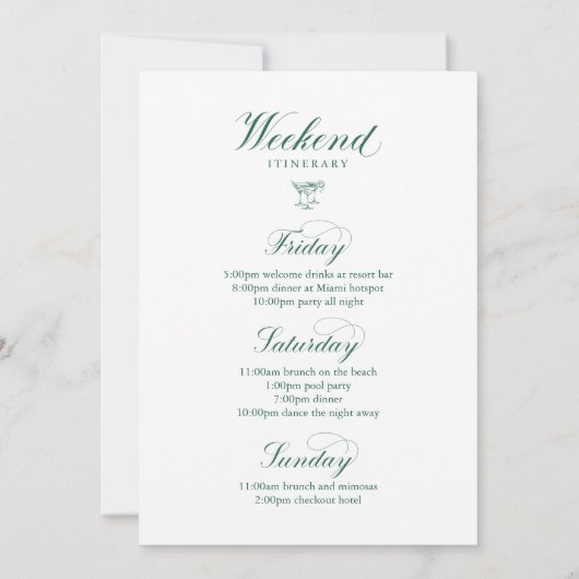 Elegant Bachelorette Girl's Club Einladung (Rückseite)