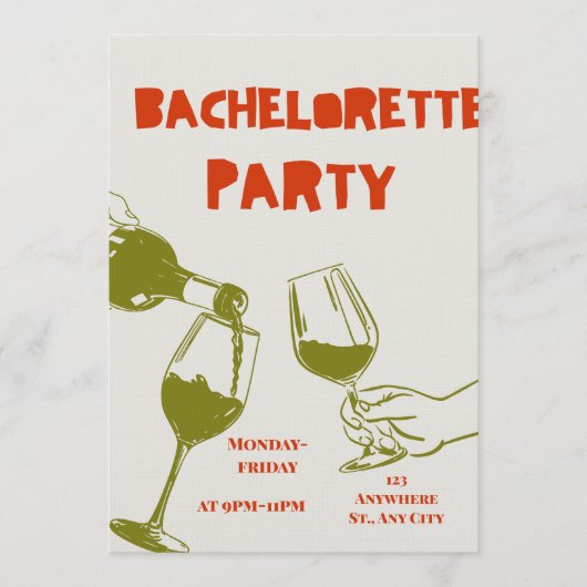 Elegant Bachelorette Weekend Invitation for Bride Einladung (Vorderseite)