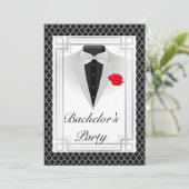 Elegant Bachelor's Party Einladung in Silver (Stehend Vorderseite)