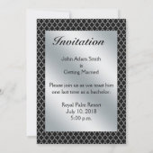 Elegant Bachelor's Party Einladung in Silver (Rückseite)