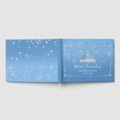 Elegant Bahama Blue und Silver Crown Gästebuch (Voll)