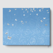 Elegant Bahama Blue und Silver Crown Gästebuch (Rückseite)