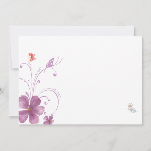 Elegant Baho Er gibt mir Butterflies Bridal Dankeskarte (Rückseite)