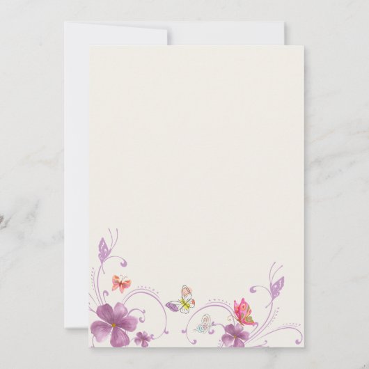 Elegant Baho Er gibt mir Schmetterlinge Brautparty Einladung (Rückseite)