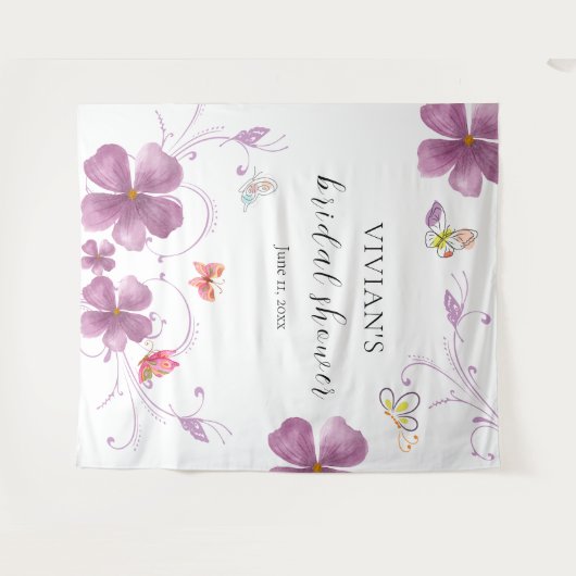 Elegant Baho Er gibt mir Schmetterlinge Brautparty Wandteppich (Vorderseite (Horizontal))