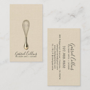 Elegant Baker Bakers Whisk Cream Linen Visitenkarte