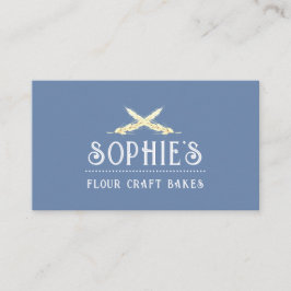 Elegant Baker's Blue Logo Business Card Visitenkarte