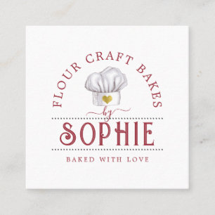 Elegant Baker's Logo Business Card Quadratische Visitenkarte