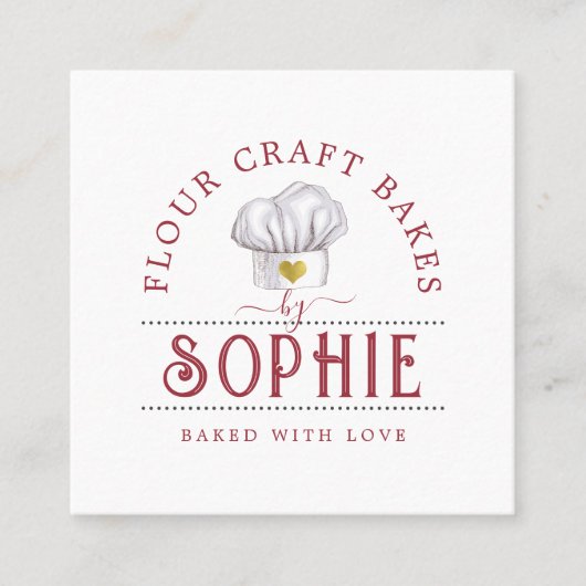 Elegant Baker's Logo Business Card Quadratische Visitenkarte (Vorderseite)