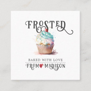 Elegant Baker's Logo Calligraphy Script Square Bus Quadratische Visitenkarte