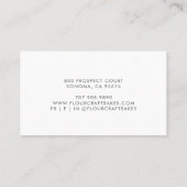 Elegant Baker's Logo Gold Typografy Business Card Visitenkarte (Rückseite)