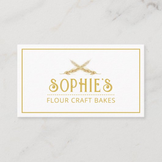 Elegant Baker's Logo Gold Typografy Business Card Visitenkarte (Vorderseite)