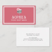 Elegant Baker's Pink Cake Logo Business Card Visitenkarte (Vorne/Hinten)
