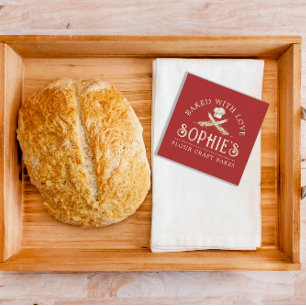 Elegant Baker's Red Business Card Quadratische Visitenkarte