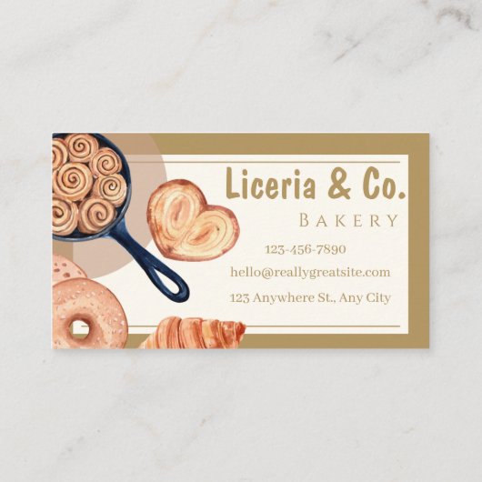 Elegant Bakery Business Card – Custom Contact Card Visitenkarte (Rückseite)