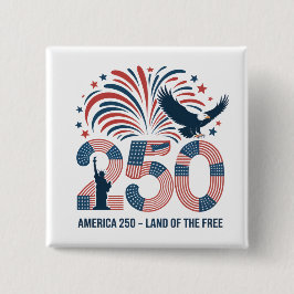 Elegant Bald Eagle America 250 Land of the Free  Button