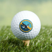 Elegant Bald Eagle Emblem Golfball (Insitu T-Shirt)