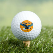 Elegant Bald Eagle Emblem Golfball (Insitu T-Shirt)