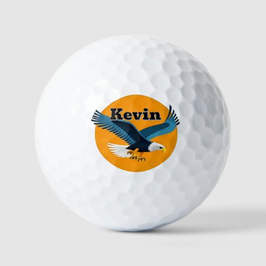 Elegant Bald Eagle Emblem Golfball (Vorderseite)