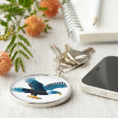 Elegant Bald Eagle Emblem Schlüsselanhänger (Seite)