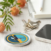 Elegant Bald Eagle Emblem Schlüsselanhänger (Seite)