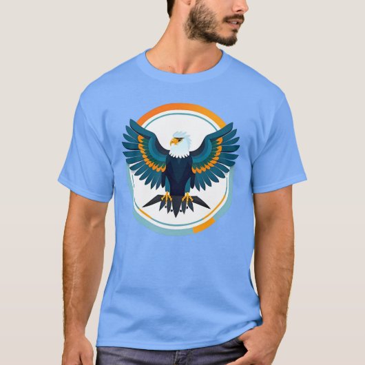 Elegant Bald Eagle Emblem T-Shirt (Vorderseite)