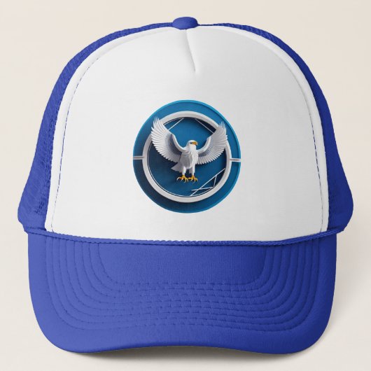Elegant Bald Eagle Emblem Truckerkappe (Vorderseite)