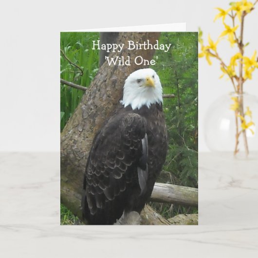 Elegant Bald Eagle Karte (Gelbe Blume)