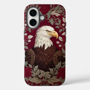 Elegant Bald Eagle William Morris Inspirierte flor iPhone 16 Hülle