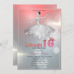 Elegant Ballerina, Glitzer Sweet 16 Einladung