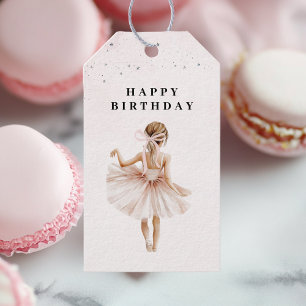 Elegant Ballerina Pink Geburtstag Geschenkanhänger